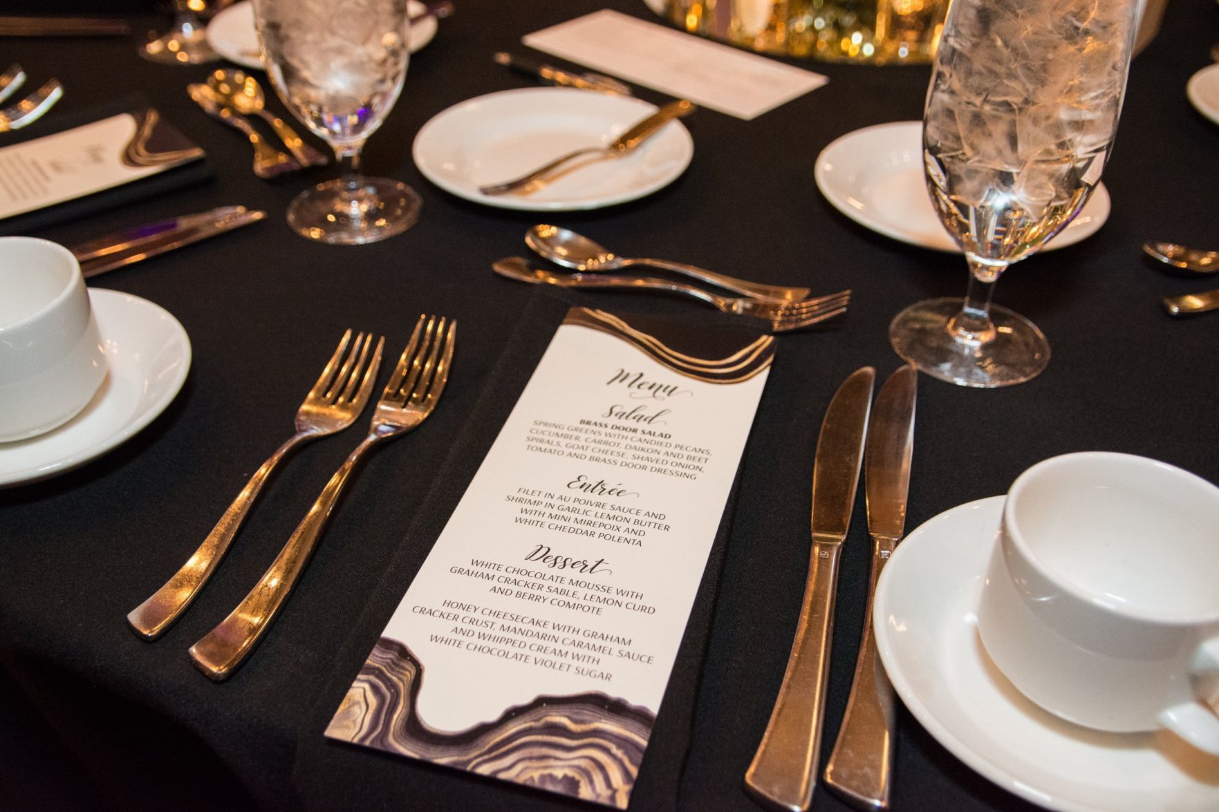 Table setting at the event